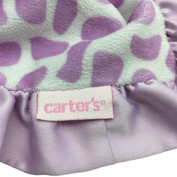 Carter's Hippo Lovey Security Blanket Rattle Satin Back 14" X 14" - Picture 3 of 4